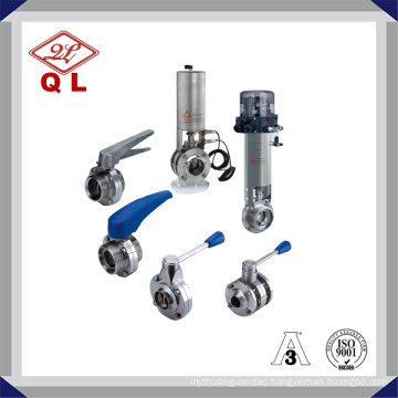 Sanitary Stainless Steel 304 316L Butterfly Valve, Manual/Pneumatic Operated